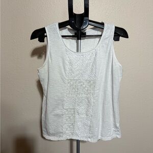 Style & Co. White Textured Tank Top